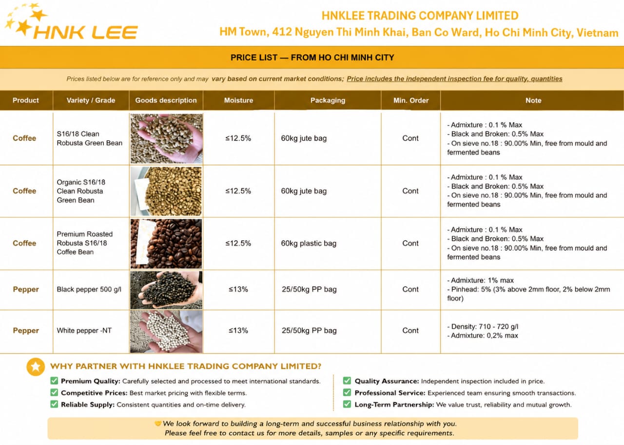 Premium Roasted Robusta S16/18 Coffee Bean